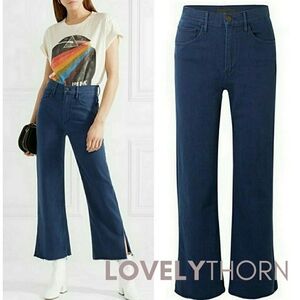 3X1 // shelter crop frayed hi rise straight arrow denim jeans